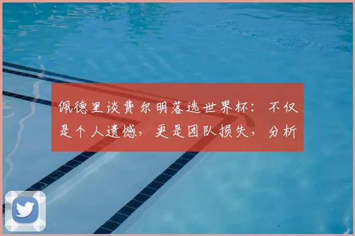 佩德里谈费尔明落选世界杯：不仅是个人遗憾，更是团队损失，分析其落选原因与影响